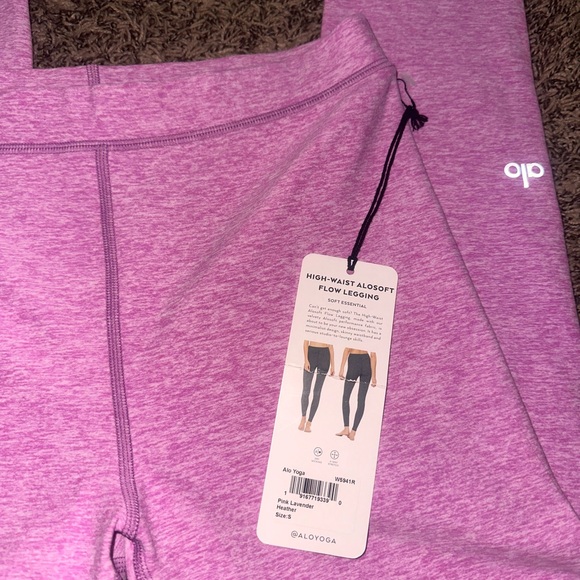 NWT ALO Yoga Alosoft High Waist Flow Legging S Pink Lavender Heather - Picture 4 of 5